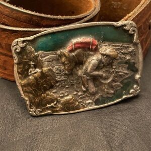 Rare - Vintage Belt Buckle “Panning for Gold” ( 1 Part of Collectible Set)